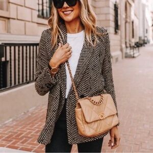 Anine Bing | Blazer | Diana Double-Breasted Herringbone Tweed Blazer